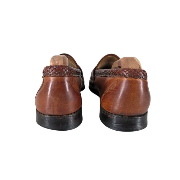 Allen Edmonds Maxfield Mens 9 D Chili Brown Leather Woven Tassel Loafers 71478 main image 7